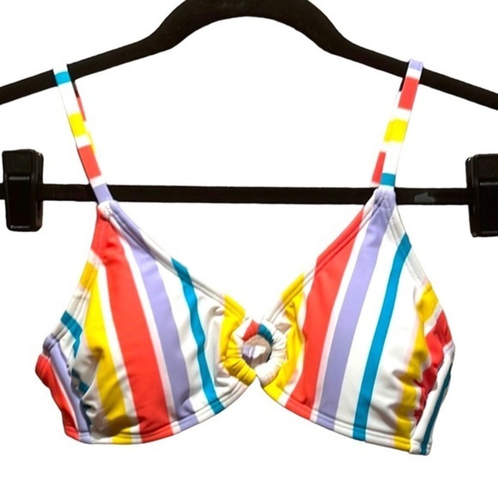 New Xhilaration Striped Bikini Top Size Medium NEW NWT